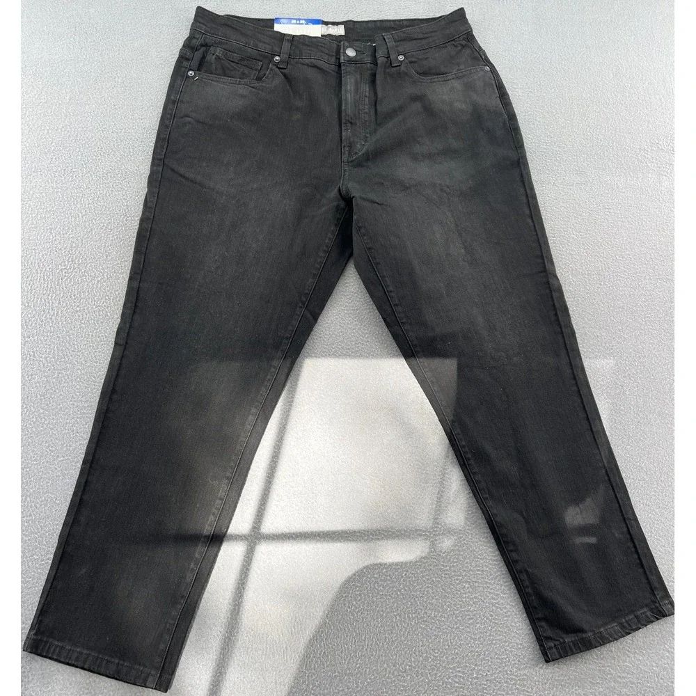 Ted Baker Jeans Mens 36x29 Black Comfort Stretch Denim Pants Straight Leg New